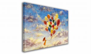OBRAZ NA PŁÓTNIE 023 Dziewczynka z balonami 60x40cm