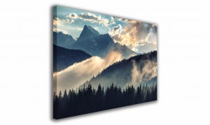 OBRAZ NA PŁÓTNIE 061 Mgła w górach 60x40cm