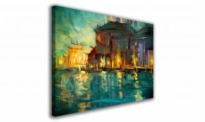 OBRAZ NA PŁÓTNIE 109 Wieczór w mieście 60x40cm