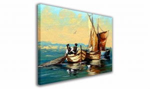 OBRAZ NA PŁÓTNIE 126 Łodzie 60x40cm