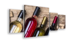 OBRAZ NA PŁÓTNIE - 4-CZĘŚCIOWY - TYP D - Wino