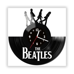 Zegar ścienny szklany czarny do salonu kuchni 6.14 The Beatles