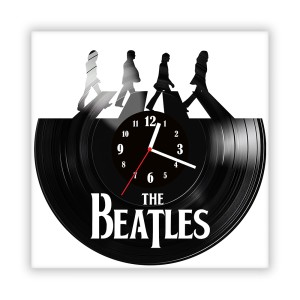 Zegar ścienny szklany czarny do salonu kuchni 8.14 The Beatles