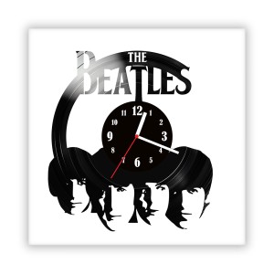 Zegar ścienny szklany czarny do salonu kuchni 10.14 The Beatles