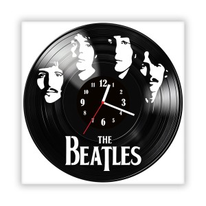 Zegar ścienny szklany czarny do salonu kuchni 11.14 The Beatles