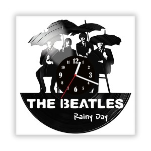 Zegar ścienny szklany czarny do salonu kuchni 12.14 The Beatles
