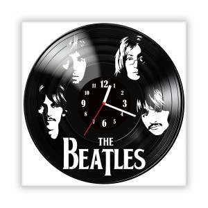 Zegar ścienny szklany czarny do salonu kuchni 16.14 The Beatles