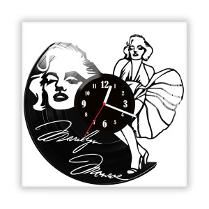 Zegar ścienny szklany czarny do salonu kuchni 17.14 Marilyn Monroe