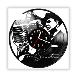 Zegar ścienny szklany czarny do salonu kuchni 19.14 Frank Sinatra