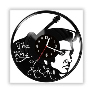 Zegar ścienny szklany czarny do salonu kuchni 26.14 Elvis Presley