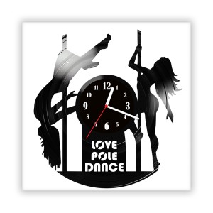 Zegar ścienny szklany czarny do salonu kuchni 25.14 Pole Dance