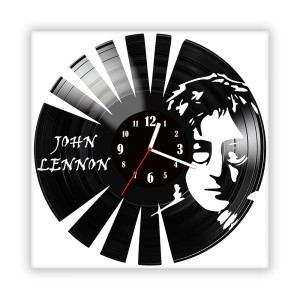 Zegar ścienny szklany czarny do salonu kuchni 27.14 John Lennon