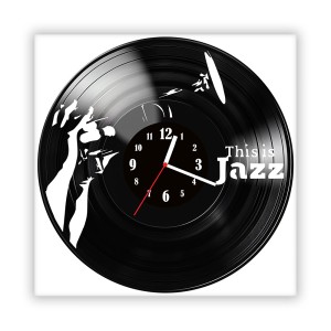 Zegar ścienny szklany czarny do salonu kuchni 34.14 Jazz