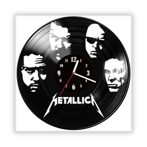 Zegar ścienny szklany czarny do salonu kuchni 35.14 Metallica