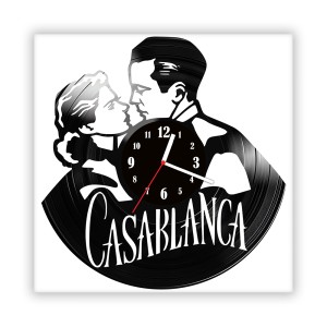 Zegar ścienny szklany czarny do salonu kuchni 49.14 Casablanca