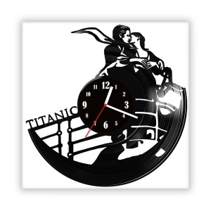 Zegar ścienny szklany czarny do salonu kuchni 53.14 Titanic