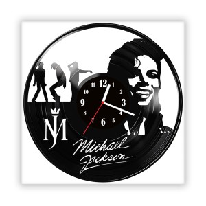 Zegar ścienny szklany czarny do salonu kuchni 56.14 Michael Jackson