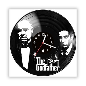 Zegar ścienny szklany czarny do salonu kuchni 57.14 Ojciec Chrzestny