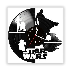 Zegar ścienny szklany czarny do salonu kuchni 75.14 Star Wars
