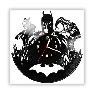 Zegar ścienny szklany czarny do salonu kuchni 81.14 Batman