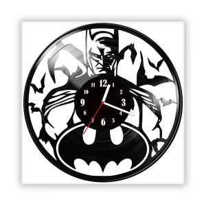 Zegar ścienny szklany czarny do salonu kuchni 85.14 Batman