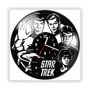 Zegar ścienny szklany czarny do salonu kuchni 88.14 Star Trek