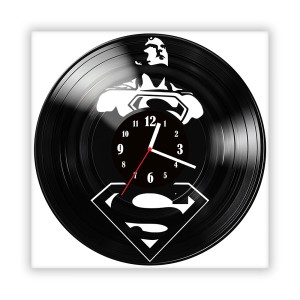 Zegar ścienny szklany czarny do salonu kuchni 102.14 Superman