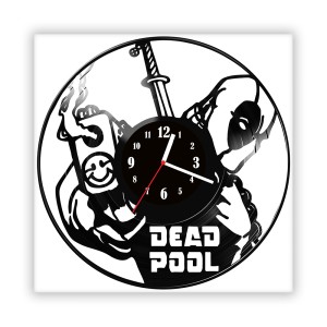 Zegar ścienny szklany czarny do salonu kuchni 107.14 Deadpool