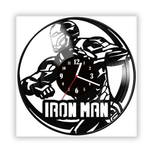 Zegar ścienny szklany czarny do salonu kuchni 112.14 Ironman