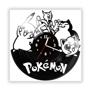 Zegar ścienny szklany czarny do salonu kuchni 114.14 Pokemon