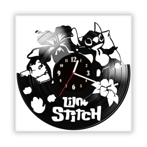 Zegar ścienny szklany czarny do salonu kuchni 126.14 Stitch