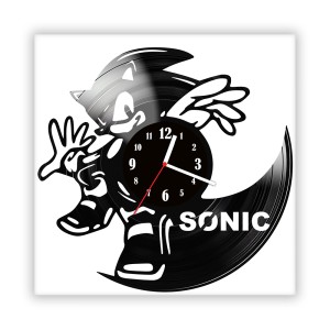 Zegar ścienny szklany czarny do salonu kuchni 135.14 Sonic
