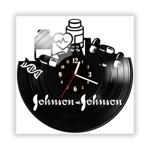 Zegar ścienny szklany czarny do salonu kuchni 166.14 Johnson and Johnson
