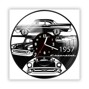 Zegar ścienny szklany czarny do salonu kuchni 195.14 Chevrolet