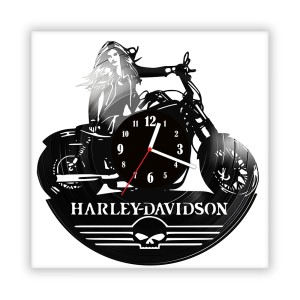 Zegar ścienny szklany czarny do salonu kuchni 199.14 Harley-Davidson