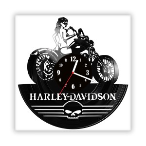 Zegar ścienny szklany czarny do salonu kuchni 203.14 Harley-Davidson