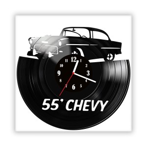 Zegar ścienny szklany czarny do salonu kuchni 207.14 Chevrolet