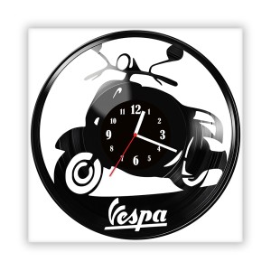 Zegar ścienny szklany czarny do salonu kuchni 208.14 Vespa