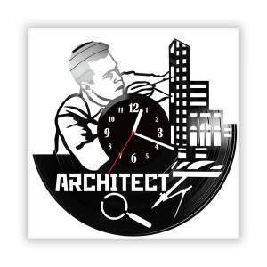 Zegar ścienny szklany czarny do salonu kuchni 210.14 Architekt