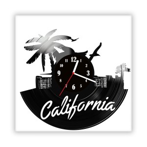 Zegar ścienny szklany czarny do salonu kuchni 268.14 Kalifornia