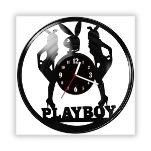 Zegar ścienny szklany czarny do salonu kuchni 284.14 Playboy