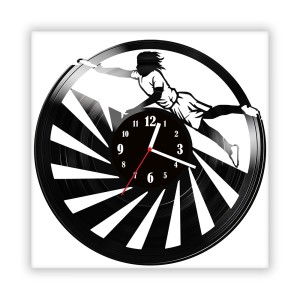 Zegar ścienny szklany czarny do salonu kuchni 287.14 Frisbee