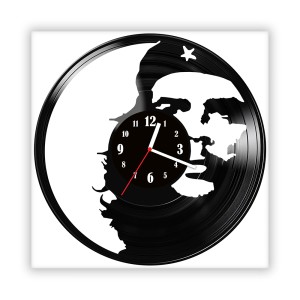 Zegar ścienny szklany czarny do salonu kuchni 308.14 Ernesto Guevara