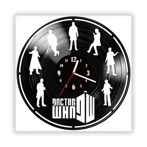 Zegar ścienny szklany czarny do salonu kuchni 331.14 Doctor Who