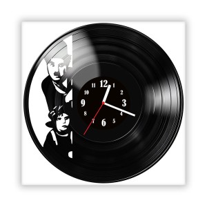 Zegar ścienny szklany czarny do salonu kuchni 335.14 Charlie Chaplin