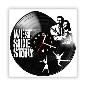 Zegar ścienny szklany czarny do salonu kuchni 341.14 West Side Story