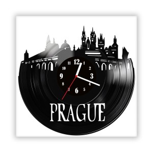 Zegar ścienny szklany czarny do salonu kuchni 346.14 Praga