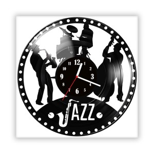 Zegar ścienny szklany czarny do salonu kuchni 359.14 Jazz