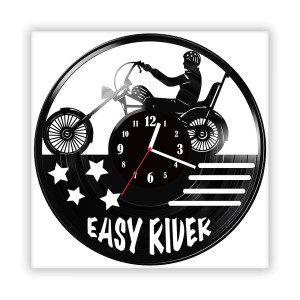 Zegar ścienny szklany czarny do salonu kuchni 365.14 Easy Rider