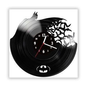 Zegar ścienny szklany czarny do salonu kuchni 377.14 Batman